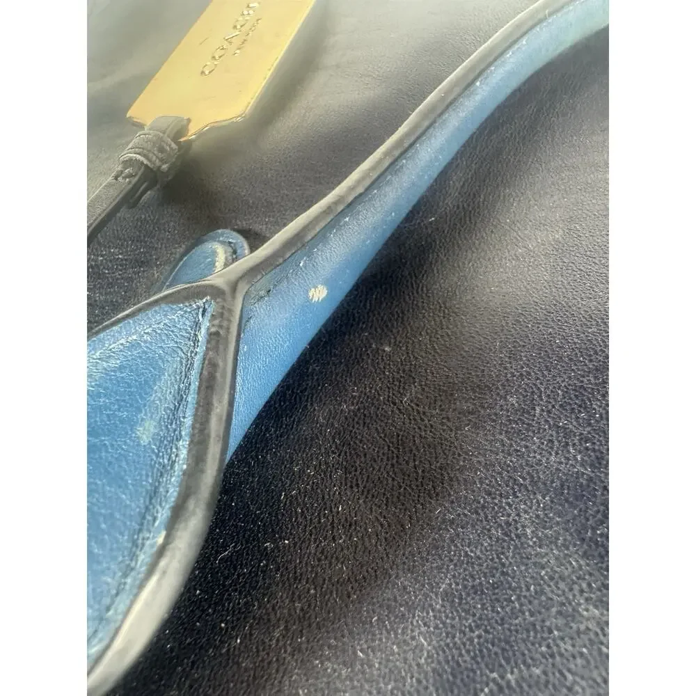Coach Two Tone Blue Python Embossed And Leather Carryall Tote